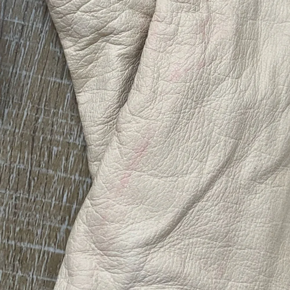 Rare 60s Vintage Christian Dior Leather Gloves Silk Lined Sz Small Ivory Cream